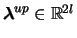$\boldsymbol{\lambda}^{up} \in \mathbb{R} ^{2l}$