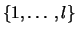 $\{1,\ldots,l\}$