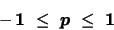 \begin{displaymath}-\,\boldsymbol{1} \ \leq \ \boldsymbol{p} \ \leq \ \boldsymbol{1}
\end{displaymath}