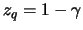 $z_q = 1-\gamma$