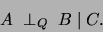 \begin{displaymath}
A \;\perp _{Q} \;B\;\vert\;C.
\end{displaymath}