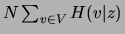 $N\sum_{{v \in V}}H(v\vert z)$