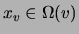 $x_v \in\Omega(v)$