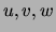$u,v,w$