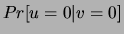 $Pr[u=0\vert v=0]$