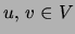 $u, v \in V$