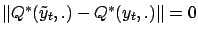 $ \Vert Q^*(\tilde y_t, .) - Q^*(y_t,.)\Vert = 0$