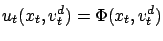 $\displaystyle u_t( x_t,v^d_t) = \Phi(x_t, v^d_t)
$