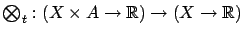 $ {\textstyle\bigotimes}_t:
(X \times A \rightarrow \mathbb{R}) \rightarrow (X \rightarrow \mathbb{R})$